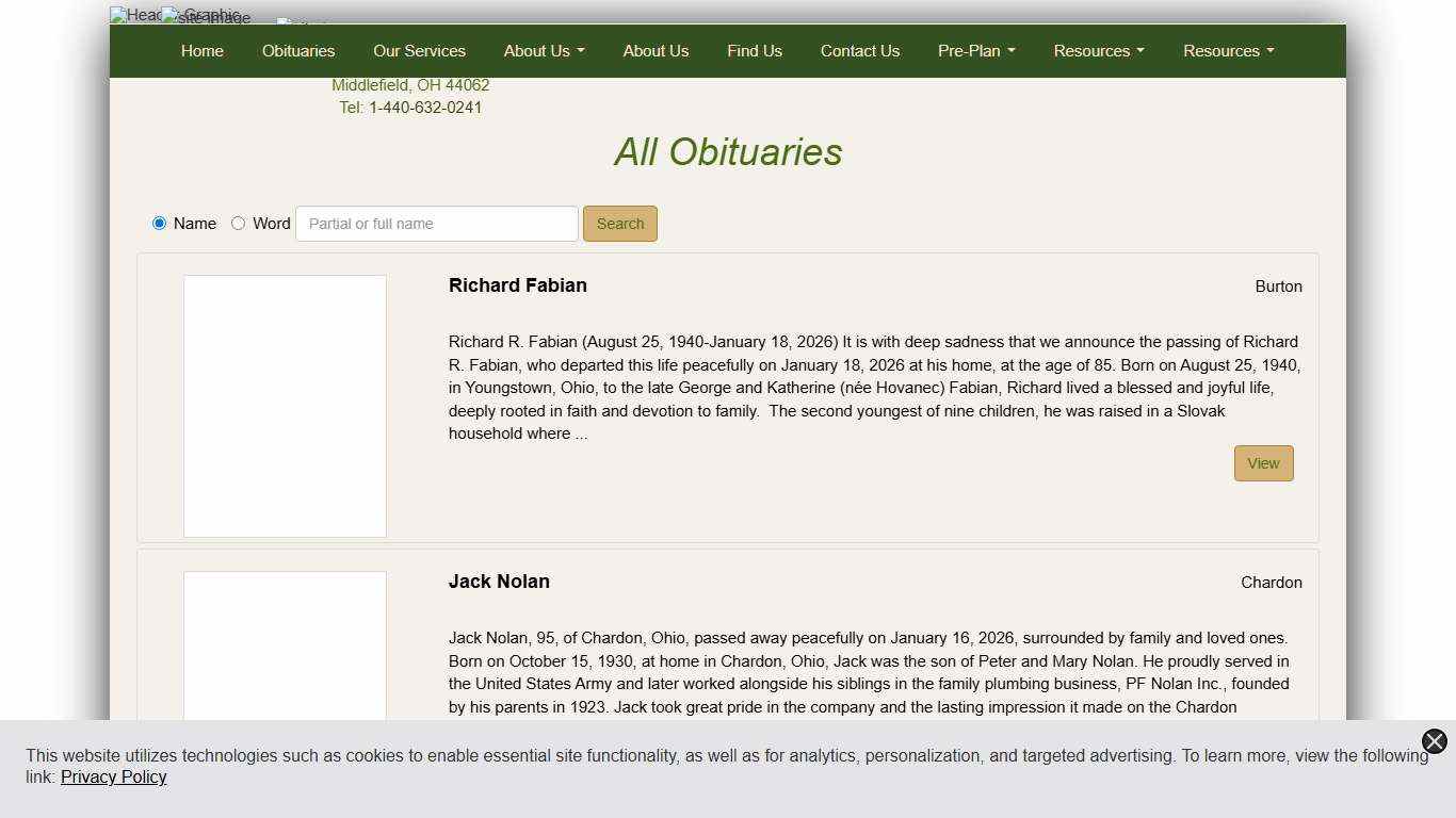 All Obituaries | Sly Family Funeral Home | Middlefield, OH