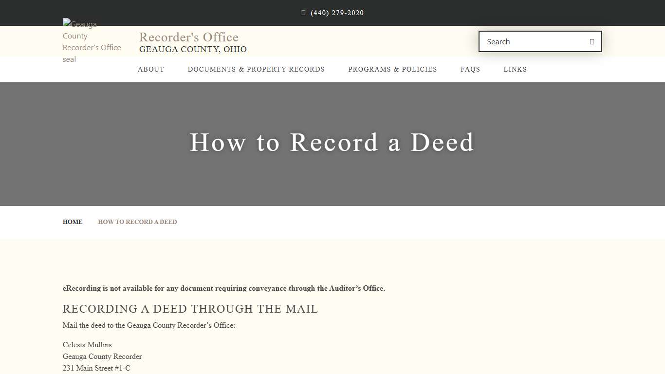 How to Record a Deed | Recorder's Office