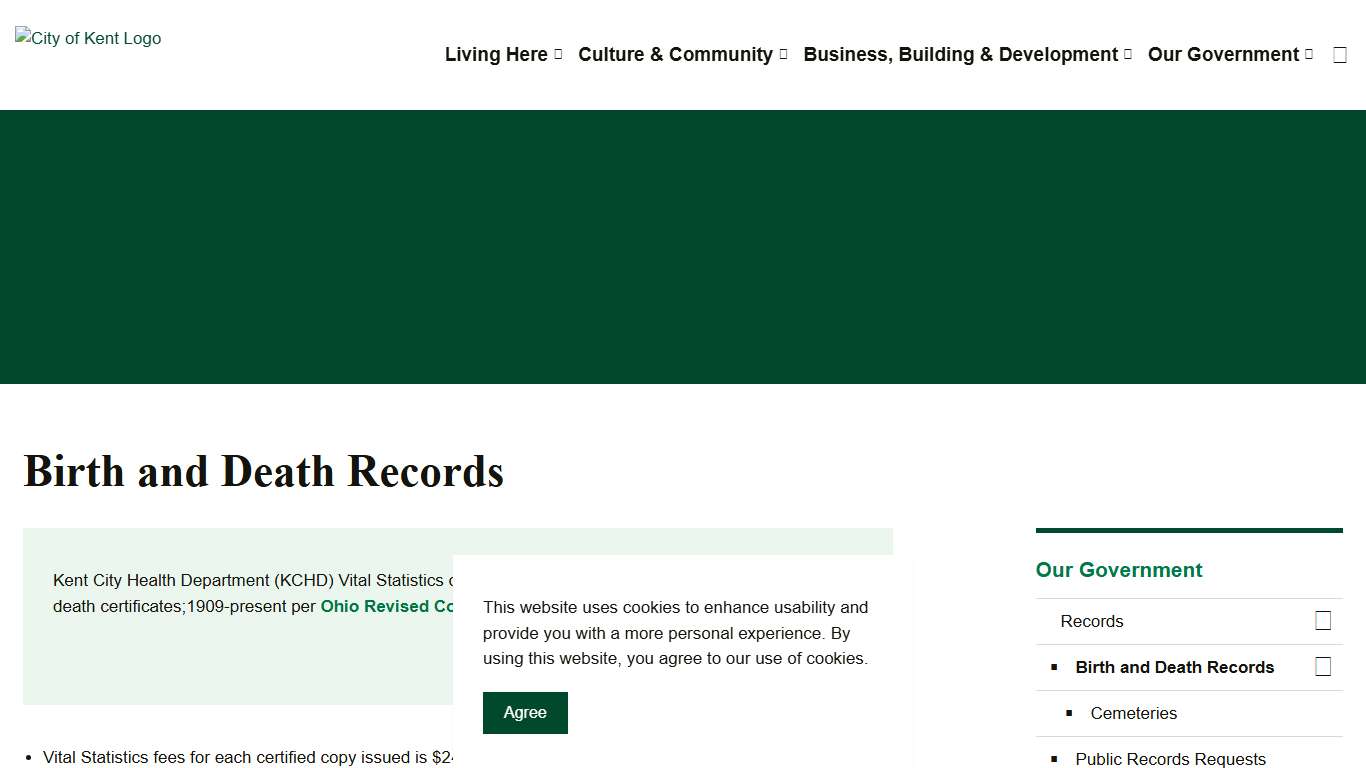 Birth and Death Records | City of Kent