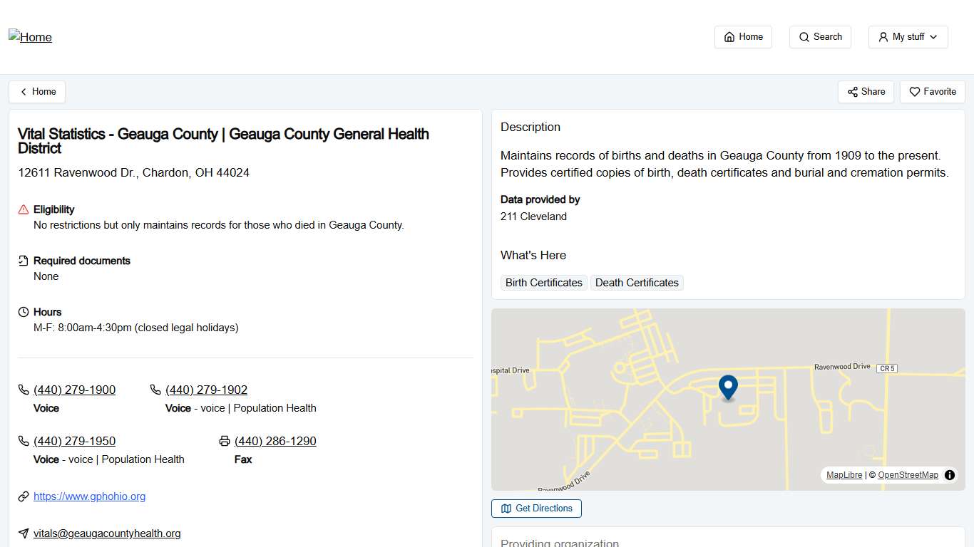 Vital Statistics - Geauga County | Geauga County General Health District